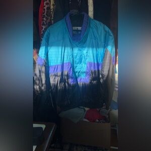 Vintage Blue and Black Windbreaker Jacket